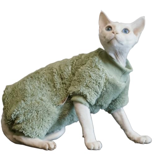 UOSIA Sphynx-Katzen-Winterkleidung Weicher Fleece-Rollkragenpullover für haarlose Katzen Bequemer Warmer Schlafanzug mit Ärmeln für Cornish- und kleine UOSIA Sphynx-Katzen-Winterkleidung Weicher Fleece-Rollkragenpullover für haarlose Katzen Bequemer Warmer Schlafanzug mit Ärmeln für Cornish- und kleine von UOSIA