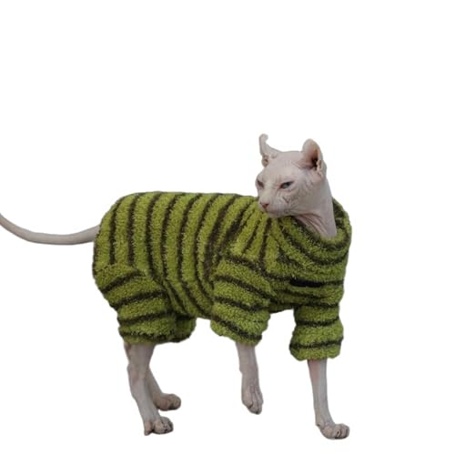 UOSIA Stripe Sphynx Katze Winter Pullover Warm Fleece Haarlose Katze Vierbeinige Kleidung Mit Bauch-Wrap Schutz Elastische Katzen Pullover Für Kätzchen Und Welpen UOSIA Stripe Sphynx Katze Winter Pullover Warm Fleece Haarlose Katze Vierbeinige Kleidung Mit Bauch-Wrap Schutz Elastische Katzen Pullover Für Kätzchen Und Welpen von UOSIA