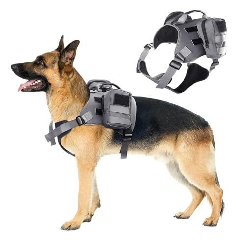 UOSIA Tactical Dog Harness – Premium Oxford Stoff Mit Mesh Polsterung, Verstellbarer Passform, Abnehmbare Aufbewahrungstasche & Griff Für Mittlere Große Hunde UOSIA Tactical Dog Harness – Premium Oxford Stoff Mit Mesh Polsterung, Verstellbarer Passform, Abnehmbare Aufbewahrungstasche & Griff Für Mittlere Große Hunde von UOSIA