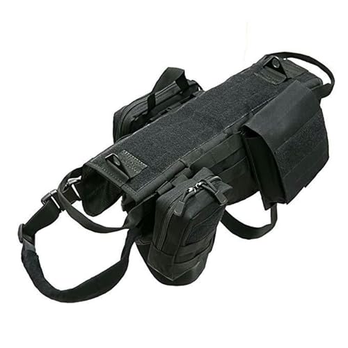 UOSIA Taktisches Hundegebänder Mit 3 Abnehmbaren Taschen - Langlebiges Nylon, Verstellbares Design, MOLLE-System & Anpassbares Hakenpanel von UOSIA