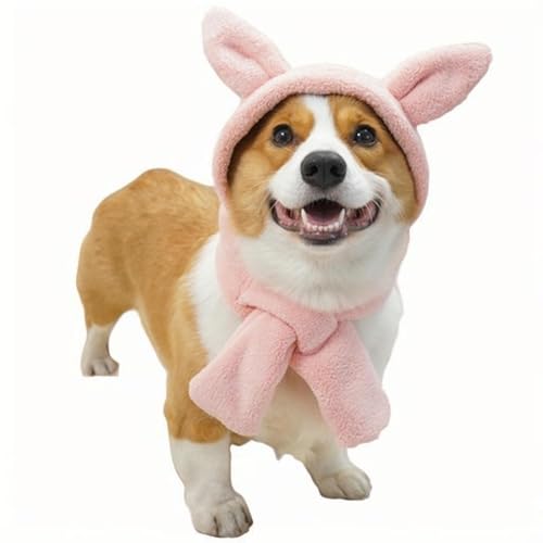 UOSIA Warme Fleece Hund Hut Verstellbar Lustiges Ohr Haustier Hut Niedliche Hals Ohr Wärmer Kapuze Warmer Schal Party Kopfbekleidung Zubehör Für Kleine Mittlere Hunde von UOSIA