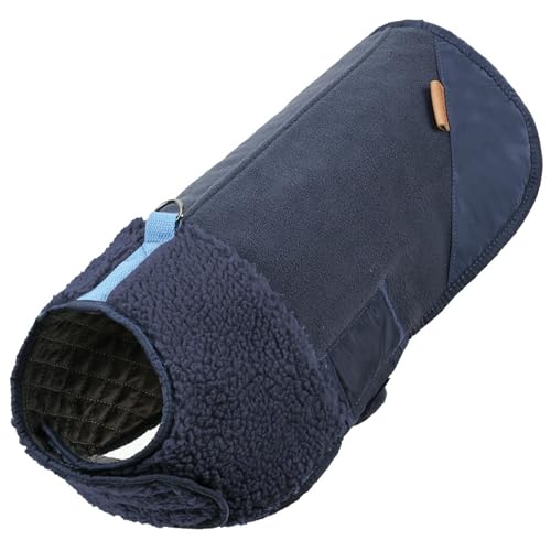 UOSIA Warme Fleece Hunde Mäntel Für Mittlere Hunde Verstellbare Whippet Haustier Winterjacke Mantel Mit Pelzigem Kragen Winddichte von UOSIA
