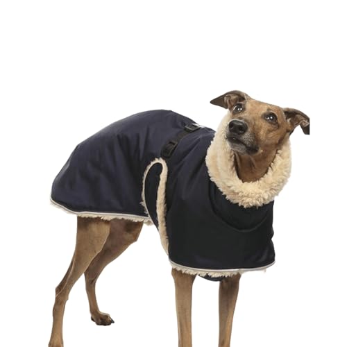 UOSIA Warme Hund Fleece Jacke Winddichte Italienische Greyhound Kleidung Mit Pelzigem Kragen Dicke Winter Whippet Hund Mantel Schneejacken Für Mittlere Große Hunde von UOSIA