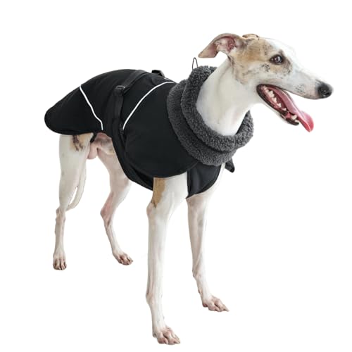UOSIA Warme Hundemantel Haustier Winterjacke Mit Verdicktem Felzkrag Verstellbare wasserdichte Hund Fleece Weste Mit Quick Release Schnalle Für Mittlere Große Hunde von UOSIA