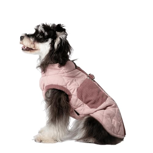 UOSIA Warmer Hundemantel Mode Diamantmuster Winter Plüsch Haustierjacke Weste mit integrierter Haustierweste für kleine Haustiere Hunde von UOSIA