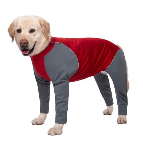 UOSIA Wasserdichter Wintermantel für Hunde Weicher Verstellbarer Pullover-Schlafanzug für Hunde Modischer Langarm-Onesie mit Farbblock-Design Warmer Onesie-Jumpsuit von UOSIA
