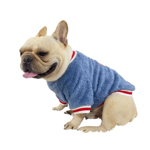 UOSIA Weicher, Flauschiger Samstag-Pullover für Bulldoggen Warmer, modischer Fleece-Pullover für Hunde mit elastischen Bündchen 2-Beinige Haustierkleidung für Pudel und Französische Bulldoggen von UOSIA