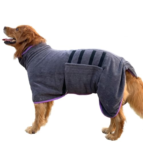 UOSIA Weicher Hundebademantel Trockenmantel Saugfähiger Bademantel für Haustiere Handtuch für nach dem Baden Warmhaltender, bequemer Trockenmantel für Hunde von UOSIA