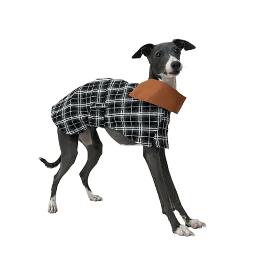 UOSIA Winter Hund Jacke Mode Schwarz Plaid Baumwolle Greyhound Hundemantel Whippet Gürtel Kap Jacke Winddichter Mantel Für Kleine Mittlere Große Hunde UOSIA Winter Hund Jacke Mode Schwarz Plaid Baumwolle Greyhound Hundemantel Whippet Gürtel Kap Jacke Winddichter Mantel Für Kleine Mittlere Große Hunde von UOSIA