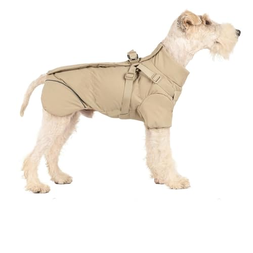 UOSIA Wintermantel für Hunde mit integriertem Geschirr wasserdichte Pufferjacke für Welpen Wram Weste Verstellbarer Rollkragenpullover Hundemantel für kaltes Wetter mit Reißverschluss UOSIA Wintermantel für Hunde mit integriertem Geschirr wasserdichte Pufferjacke für Welpen Wram Weste Verstellbarer Rollkragenpullover Hundemantel für kaltes Wetter mit Reißverschluss von UOSIA