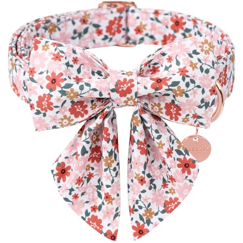 Hundehalsband mit Fliege, UP URARA PUP Blume, Fliege, Sommerfliege, Halsband für Welpen, Jungen, Mädchen, Hunde, bequemes Baumwoll-Hundehalsband mit Metallschnalle, L, Halsumfang 40,6–61 cm Hundehalsband mit Fliege, UP URARA PUP Blume, Fliege, Sommerfliege, Halsband für Welpen, Jungen, Mädchen, Hunde, bequemes Baumwoll-Hundehalsband mit Metallschnalle, L, Halsumfang 40,6–61 cm von UP URARA PUP