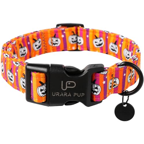 UP URARA PUP Halloween-Hundehalsband, Herbst-Baumwollhalsband für Welpen, Mädchen, Hund oder Katze, Halloween-Kürbis-Halsband mit leichter Kunststoffschnalle, bezauberndes Haustierhalsband UP URARA PUP Halloween-Hundehalsband, Herbst-Baumwollhalsband für Welpen, Mädchen, Hund oder Katze, Halloween-Kürbis-Halsband mit leichter Kunststoffschnalle, bezauberndes Haustierhalsband von UP URARA PUP