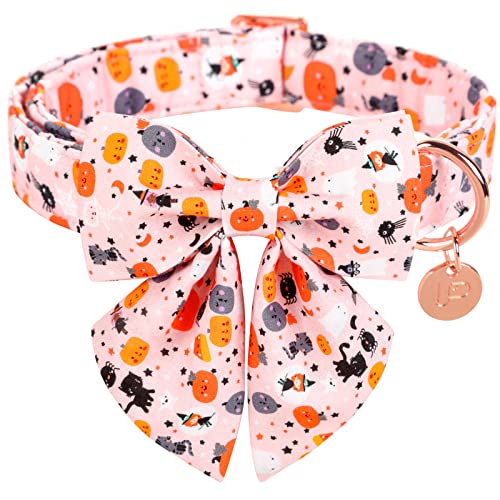 UP URARA PUP Halloween-Hundehalsband mit Fliege, Kürbis-Baumwoll-Fliege für Welpen, Mädchen, Hund oder Katze, Halloween-Fliege mit robuster Metallschnalle, bezaubernde Haustier-Fliege, Größe XS UP URARA PUP Halloween-Hundehalsband mit Fliege, Kürbis-Baumwoll-Fliege für Welpen, Mädchen, Hund oder Katze, Halloween-Fliege mit robuster Metallschnalle, bezaubernde Haustier-Fliege, Größe XS von UP URARA PUP