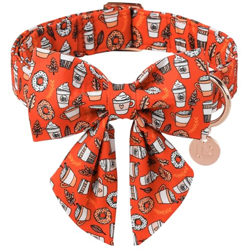 UP URARA PUP Herbst-Hundehalsband mit Fliege, orangefarbenes Hundehalsband mit verstellbarer Metallschnalle, ausgefallenes Geschenk, Hundehalsband, Fliege für Mädchen, Jungen, Hund, Größe S UP URARA PUP Herbst-Hundehalsband mit Fliege, orangefarbenes Hundehalsband mit verstellbarer Metallschnalle, ausgefallenes Geschenk, Hundehalsband, Fliege für Mädchen, Jungen, Hund, Größe S von UP URARA PUP