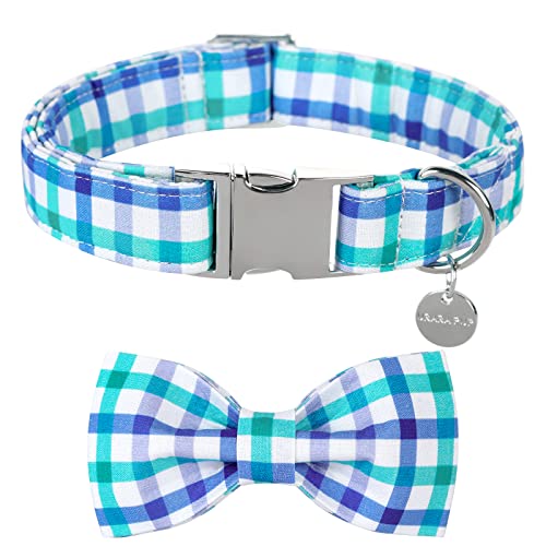 UP URARA PUP Hundehalsband, Fliege, bequem, langlebig, Baumwolle, Fliege für mittelgroße Mädchen und Jungen, bezauberndes Hundehalsband mit Metallschnalle, blaues Gitter, Geschenkhalsband, M, UP URARA PUP Hundehalsband, Fliege, bequem, langlebig, Baumwolle, Fliege für mittelgroße Mädchen und Jungen, bezauberndes Hundehalsband mit Metallschnalle, blaues Gitter, Geschenkhalsband, M, von UP URARA PUP