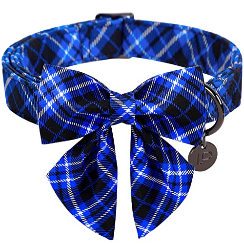 UP URARA PUP Hundehalsband mit Fliege, Baumwolle Hund Fliege Halsband für große Mädchen Junge Hund, Blau Bowtie Hundehalsband mit langlebiger Metallschnalle, Urlaub Plaid Hundehalsband, L, Halsumfang 40,6-61 cm UP URARA PUP Hundehalsband mit Fliege, Baumwolle Hund Fliege Halsband für große Mädchen Junge Hund, Blau Bowtie Hundehalsband mit langlebiger Metallschnalle, Urlaub Plaid Hundehalsband, L, Halsumfang 40,6-61 cm von UP URARA PUP