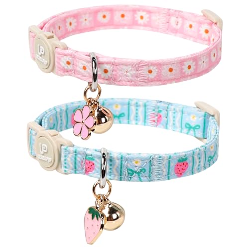 UP URARA PUP Katzenhalsband, Sommer-Kätzchen-Halsbänder, niedliche Limetten- und Erdbeer-Anhänger, Breakaway-Kätzchen-Halsbänder, Katzenhalsband mit Glöckchen, für Mädchen und Jungen, 2 Stück UP URARA PUP Katzenhalsband, Sommer-Kätzchen-Halsbänder, niedliche Limetten- und Erdbeer-Anhänger, Breakaway-Kätzchen-Halsbänder, Katzenhalsband mit Glöckchen, für Mädchen und Jungen, 2 Stück von UP URARA PUP