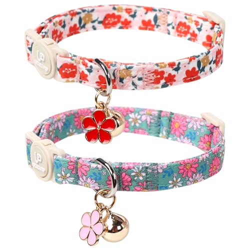 UP URARA PUP Katzenhalsband, Sommer-Katzenhalsband, niedlicher Breakaway, Frühlingsgrünes Blatt, Blume, Kätzchen-Halsband mit Glöckchen, Katzenhalsband mit Sicherheitsschnalle für Mädchen und Jungen UP URARA PUP Katzenhalsband, Sommer-Katzenhalsband, niedlicher Breakaway, Frühlingsgrünes Blatt, Blume, Kätzchen-Halsband mit Glöckchen, Katzenhalsband mit Sicherheitsschnalle für Mädchen und Jungen von UP URARA PUP
