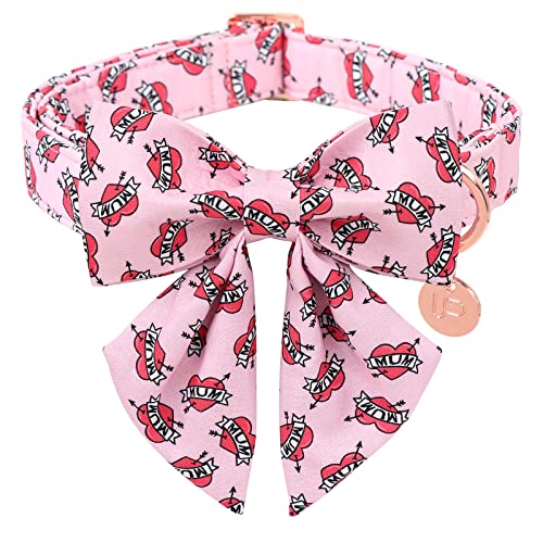 UP URARA PUP Muttertag Hundehalsband mit Fliege, Niedliches Baumwollmädchen Hundehalsband, Entzückendes Rosa Bowtie Halsband für X-Large Girl Hund, XL, Halsumfang 40.6-66 cm UP URARA PUP Muttertag Hundehalsband mit Fliege, Niedliches Baumwollmädchen Hundehalsband, Entzückendes Rosa Bowtie Halsband für X-Large Girl Hund, XL, Halsumfang 40.6-66 cm von UP URARA PUP