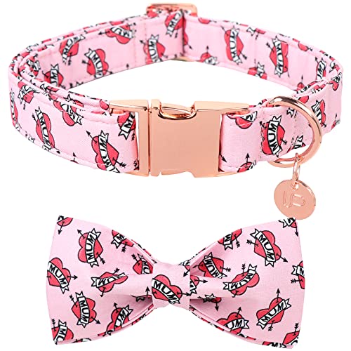 UP URARA PUP Muttertag Hundehalsband mit Fliege, niedliches Baumwollmädchen Hundehalsband, bezauberndes rosa Fliegenhalsband für mittelgroße Hunde, M, Halsumfang 34.3-55.9 cm UP URARA PUP Muttertag Hundehalsband mit Fliege, niedliches Baumwollmädchen Hundehalsband, bezauberndes rosa Fliegenhalsband für mittelgroße Hunde, M, Halsumfang 34.3-55.9 cm von UP URARA PUP