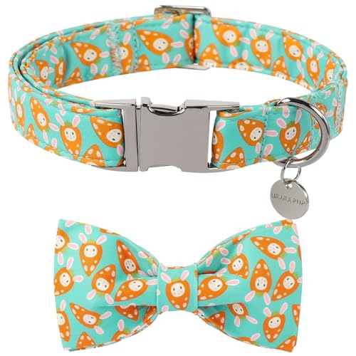 UP URARA PUP Oster-Hundehalsband mit Fliege, schöne Baumwolle, Osterkarotte, verstellbare Fliege für Mädchen, Jungen, Hund, bezauberndes Karotten, Welpenhalsband mit Metallschnalle, S UP URARA PUP Oster-Hundehalsband mit Fliege, schöne Baumwolle, Osterkarotte, verstellbare Fliege für Mädchen, Jungen, Hund, bezauberndes Karotten, Welpenhalsband mit Metallschnalle, S von UP URARA PUP