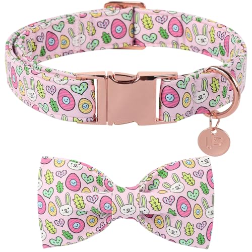 UP URARA PUP Osterhasen-Hundehalsband mit Fliege, Baumwoll-Ostereier, Fliege für Welpen, Mädchen, Jungen, Hunde, niedliches Osterhasen-Hundehalsband mit Metallschnalle, Ostergeschenk, Größe S UP URARA PUP Osterhasen-Hundehalsband mit Fliege, Baumwoll-Ostereier, Fliege für Welpen, Mädchen, Jungen, Hunde, niedliches Osterhasen-Hundehalsband mit Metallschnalle, Ostergeschenk, Größe S von UP URARA PUP
