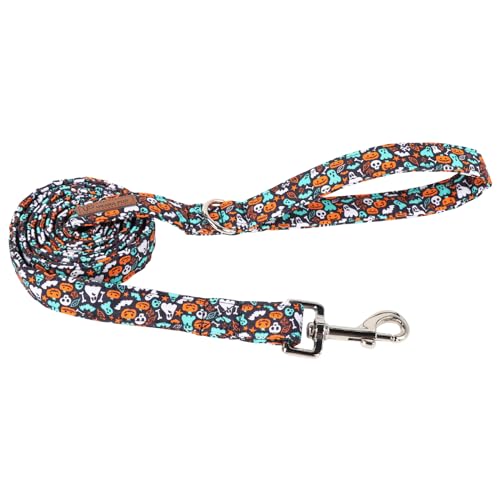 UP URARA PUP Set aus Hundeleine und Halsband, robuste Baumwolle, Halloween-Muster, Kürbisfarbe, passend für kleine bis große Hunde UP URARA PUP Set aus Hundeleine und Halsband, robuste Baumwolle, Halloween-Muster, Kürbisfarbe, passend für kleine bis große Hunde von UP URARA PUP
