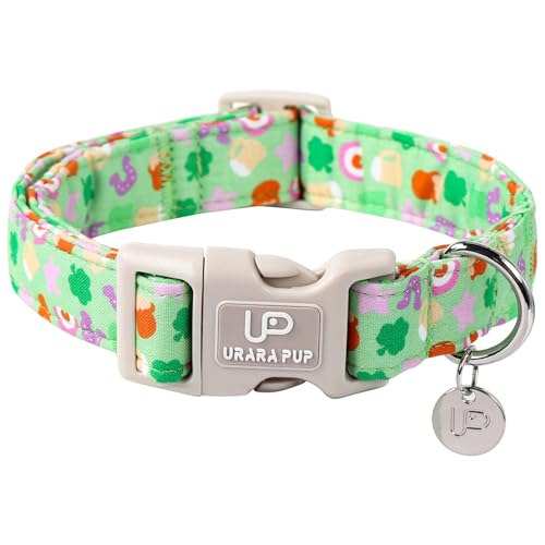 UP URARA PUP St. Patrick's Hundehalsband, Baumwolle, St. Patricks, Kleeblatt-Halsband für Welpen, Mädchen, Jungen, Hund oder Katze, Lucky Shamrock Hundehalsband mit Metallschnalle, Frühlingsgrün UP URARA PUP St. Patrick's Hundehalsband, Baumwolle, St. Patricks, Kleeblatt-Halsband für Welpen, Mädchen, Jungen, Hund oder Katze, Lucky Shamrock Hundehalsband mit Metallschnalle, Frühlingsgrün von UP URARA PUP