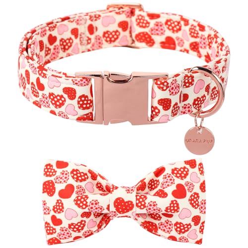 UP URARA PUP Valentinstags-Hundehalsband mit Fliege, Donut-Herz, Fliege mit Metallschnalle, Valentinstagsgeschenk, Haustierhalsband für Welpen, Mädchen, Jungen, Hunde, bequemes Hundehalsband, Größe L UP URARA PUP Valentinstags-Hundehalsband mit Fliege, Donut-Herz, Fliege mit Metallschnalle, Valentinstagsgeschenk, Haustierhalsband für Welpen, Mädchen, Jungen, Hunde, bequemes Hundehalsband, Größe L von UP URARA PUP