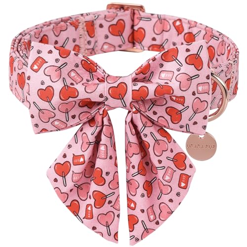 UP URARA PUP Valentinstags-Hundehalsband mit Fliege, rosa Herz-Fliege mit Metallschnalle, Valentinstagsgeschenk, Haustierhalsband für Welpen, Mädchen, Jungen, Hund oder Katze, Hochzeits-Hundehalsband, UP URARA PUP Valentinstags-Hundehalsband mit Fliege, rosa Herz-Fliege mit Metallschnalle, Valentinstagsgeschenk, Haustierhalsband für Welpen, Mädchen, Jungen, Hund oder Katze, Hochzeits-Hundehalsband, von UP URARA PUP