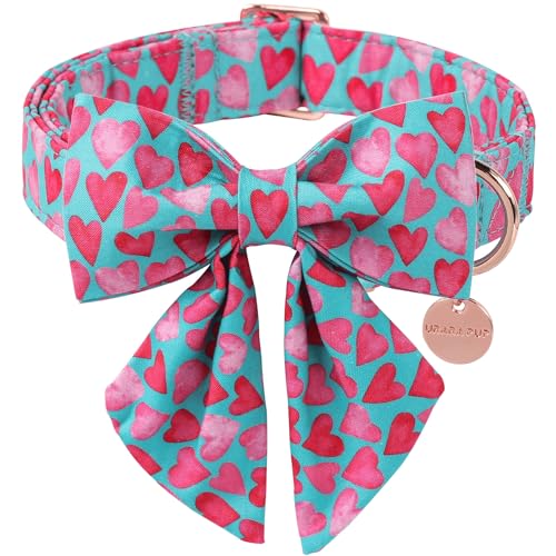 UP URARA PUP Valentinstags-Hundehalsband mit Fliege, rosa Herz-Fliege mit Metallschnalle, Valentinstagsgeschenk, Haustierhalsband für Welpen, Mädchen, Jungen, Hund oder Katze, Hochzeits-Hundehalsband, UP URARA PUP Valentinstags-Hundehalsband mit Fliege, rosa Herz-Fliege mit Metallschnalle, Valentinstagsgeschenk, Haustierhalsband für Welpen, Mädchen, Jungen, Hund oder Katze, Hochzeits-Hundehalsband, von UP URARA PUP