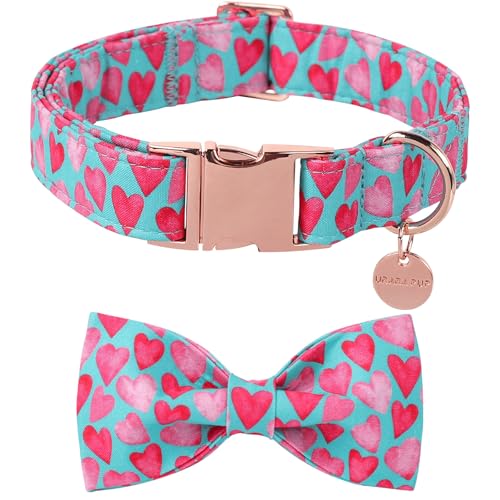 UP URARA PUP Valentinstags-Hundehalsband mit Fliege, rosa Herz-Fliege mit Metallschnalle, Valentinstagsgeschenk, Haustierhalsband für Welpen, Mädchen, Jungen, Hund oder Katze, Hochzeits-Hundehalsband, UP URARA PUP Valentinstags-Hundehalsband mit Fliege, rosa Herz-Fliege mit Metallschnalle, Valentinstagsgeschenk, Haustierhalsband für Welpen, Mädchen, Jungen, Hund oder Katze, Hochzeits-Hundehalsband, von UP URARA PUP