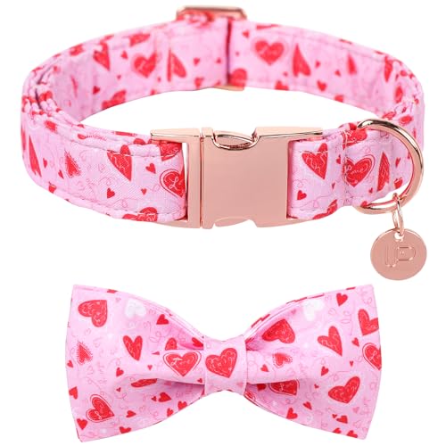 UP URARA PUP Valentinstags-Hundehalsband mit Fliege, rosa Herz-Fliege mit Metallschnalle, Valentinstagsgeschenk, Haustierhalsband für Welpen, Mädchen, Jungen, Hund oder Katze, Hochzeits-Hundehalsband, UP URARA PUP Valentinstags-Hundehalsband mit Fliege, rosa Herz-Fliege mit Metallschnalle, Valentinstagsgeschenk, Haustierhalsband für Welpen, Mädchen, Jungen, Hund oder Katze, Hochzeits-Hundehalsband, von UP URARA PUP