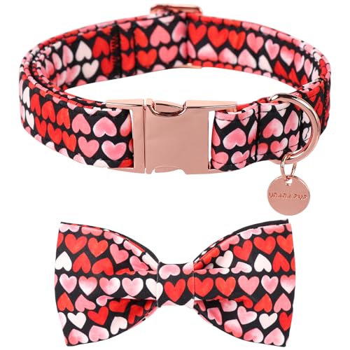 UP URARA PUP Valentinstags-Hundehalsband mit Fliege, rotes Herz, Fliege mit Metallschnalle, Valentinstagsgeschenk, verstellbares Haustierhalsband für Welpen, Mädchen, Jungen, Hund oder Katze, Größe M UP URARA PUP Valentinstags-Hundehalsband mit Fliege, rotes Herz, Fliege mit Metallschnalle, Valentinstagsgeschenk, verstellbares Haustierhalsband für Welpen, Mädchen, Jungen, Hund oder Katze, Größe M von UP URARA PUP