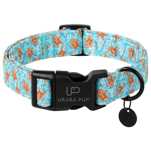 UP URARA PUP Weihnachts-Hundehalsband, verstellbar, Lebkuchenhalsband, Weihnachts-Welpenhalsband für kleine, mittelgroße und große Hunde, L, Halsumfang 40,6–61 cm UP URARA PUP Weihnachts-Hundehalsband, verstellbar, Lebkuchenhalsband, Weihnachts-Welpenhalsband für kleine, mittelgroße und große Hunde, L, Halsumfang 40,6–61 cm von UP URARA PUP