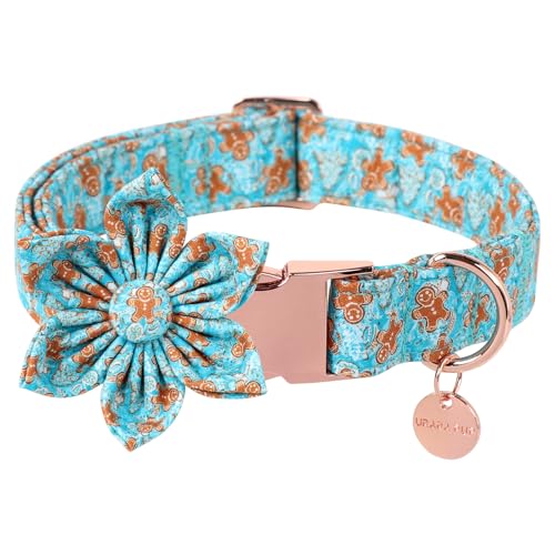 UP URARA PUP Weihnachts-Hundehalsband mit Blume, verstellbares Lebkuchenhalsband, Weihnachts-Welpenblumen-Halsband für kleine, mittelgroße und große Hunde, Größe S UP URARA PUP Weihnachts-Hundehalsband mit Blume, verstellbares Lebkuchenhalsband, Weihnachts-Welpenblumen-Halsband für kleine, mittelgroße und große Hunde, Größe S von UP URARA PUP