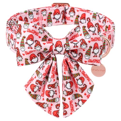 UP URARA PUP Weihnachts-Hundehalsband mit Fliege, Baumwolle, Weihnachtsfliege, Halsband für mittelgroße Mädchen, Jungen, Hunde, bequemes Hundehalsband mit robuster Metallschnalle, bezauberndes UP URARA PUP Weihnachts-Hundehalsband mit Fliege, Baumwolle, Weihnachtsfliege, Halsband für mittelgroße Mädchen, Jungen, Hunde, bequemes Hundehalsband mit robuster Metallschnalle, bezauberndes von UP URARA PUP
