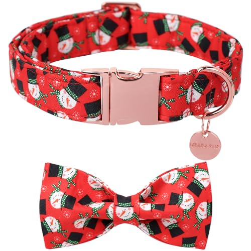 UP URARA PUP Weihnachtshalsband mit Fliege, Weihnachtshalsband für Welpen, Mädchen, Jungen, Hund oder Katze, Fliege Hundehalsband mit robuster Metallschnalle, niedliches Haustierhalsband, XS, von UP URARA PUP