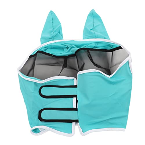 UPALDHOU Mesh Horse Fly Maske mit Ohren Dehnbar Atmungsaktivem Mesh Design Pferdegesichtsschutz vor Fliegen UV -Strahlen für Pferde Abnehmbar Abnehmbar (L) von UPALDHOU