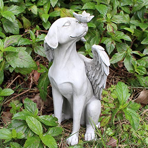 UPALDHOU Serene Angel Dog Memorial Statue Hand Cut Synthetic Pet Memorial Stones, Friedensfrau für die Heimat des Gartens UPALDHOU Serene Angel Dog Memorial Statue Hand Cut Synthetic Pet Memorial Stones, Friedensfrau für die Heimat des Gartens von UPALDHOU