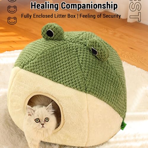 Ultra-weiche Plüschkatze-Höhlenbett mit Abnehmbarem Waschbarem Kissen, Privates und Komfortables Design, 2-in-1-Verwendung für Innenkatzen (S) von UPALDHOU
