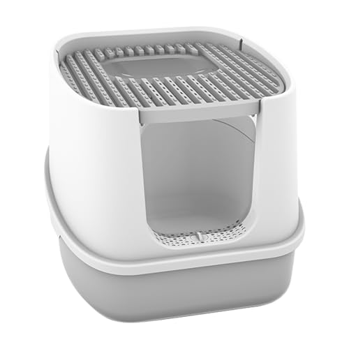 Vollständig Geschlossene Große, Selbstverpackte Katzentoilette mit Deckel, Geeignet für Kleine und Große Katzen, Katzentoilette mit Deckel, mit (S-Größe) von UPALDHOU