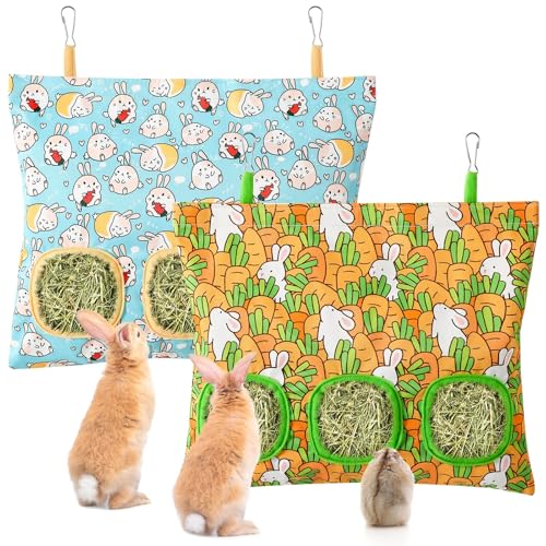 UPINS 2 Heusack für Kaninchen 3-Loch Hängender Heu Feeder Meerschweinchen Heu Taschen, Heu Futterspender für Kaninchen Chinchillas Hamster Kleine Haustiere und Tiere UPINS 2 Heusack für Kaninchen 3-Loch Hängender Heu Feeder Meerschweinchen Heu Taschen, Heu Futterspender für Kaninchen Chinchillas Hamster Kleine Haustiere und Tiere von UPINS