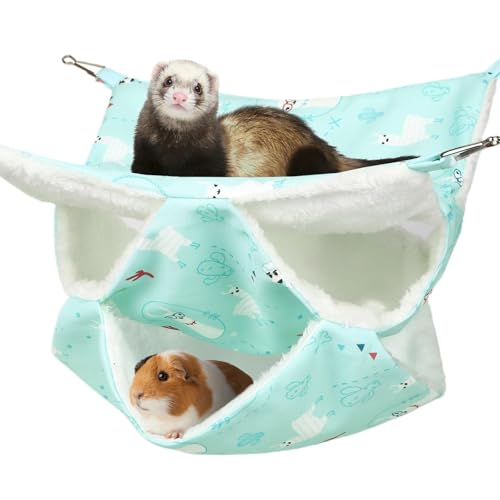 UPINS Frettchen-Hängematte mit 3 Etagen, 30 x 30 cm, für Käfig-Hängebett, Käfig-Zubehör für Meerschweinchen, Hamster, Kätzchen, Eichhörnchen, Chinchilla, Papageien, Spielen, Schlafen von UPINS