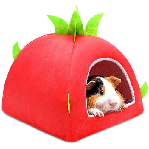 UPINS Großes Meerschweinchen-Versteck für Meerschweinchen, waschbar, Kleintierhaus, Käfigzubehör für Chinchillas, Hamster, Igel, Frettchen, Bartagamen und Ratten von UPINS