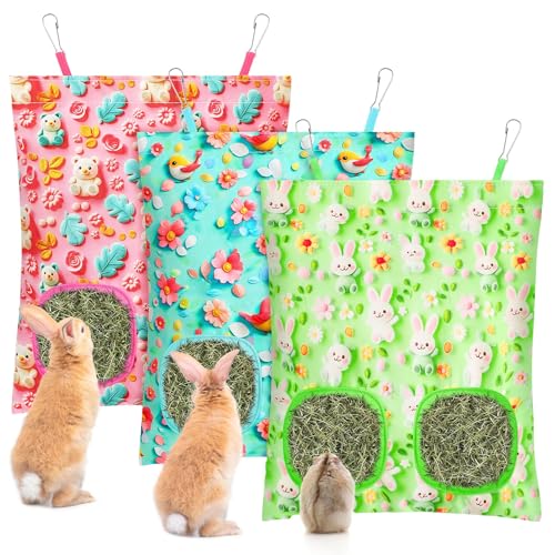 UPINS Heu-Futterspender für Kaninchen, Hamster, Chinchillas und kleine Haustiere, 2 Löcher, 3 Stück UPINS Heu-Futterspender für Kaninchen, Hamster, Chinchillas und kleine Haustiere, 2 Löcher, 3 Stück von UPINS