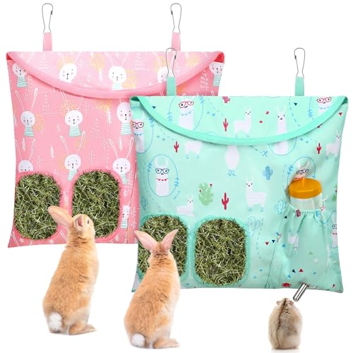UPINS Heubeutel für Kaninchen, 2 Löcher, zum Aufhängen, Heu-Futterstation für Meerschweinchen, Heubeutel, Heu-Futterspender für Kaninchen, Chinchillas, Hamster, kleine Haustiere und Tiere, 2 Stück UPINS Heubeutel für Kaninchen, 2 Löcher, zum Aufhängen, Heu-Futterstation für Meerschweinchen, Heubeutel, Heu-Futterspender für Kaninchen, Chinchillas, Hamster, kleine Haustiere und Tiere, 2 Stück von UPINS