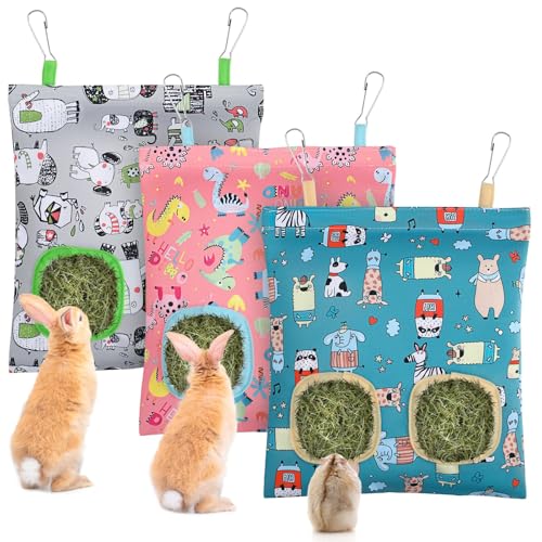 UPINS Heubeutel für Kaninchen, 2 Löcher, zum Aufhängen, Heu-Futterstation für Meerschweinchen, Heubeutel, Heu-Futterspender für Kaninchen, Chinchillas, Hamster, kleine Haustiere und Tiere (dunkle UPINS Heubeutel für Kaninchen, 2 Löcher, zum Aufhängen, Heu-Futterstation für Meerschweinchen, Heubeutel, Heu-Futterspender für Kaninchen, Chinchillas, Hamster, kleine Haustiere und Tiere (dunkle von UPINS