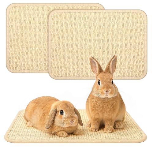 UPINS Kratzmatte für Kaninchen, 2 Stück Sisal Teppich Kaninchen Krallen und Zahnpflege Matten für Käfige Kauspielzeug für Kaninchen Haustierkäfig Zubehör Bettwäsche zum Beißen Schlafen (Beige) UPINS Kratzmatte für Kaninchen, 2 Stück Sisal Teppich Kaninchen Krallen und Zahnpflege Matten für Käfige Kauspielzeug für Kaninchen Haustierkäfig Zubehör Bettwäsche zum Beißen Schlafen (Beige) von UPINS