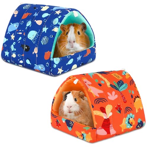 UPINS Meerschweinchen-Versteck für Meerschweinchen, waschbar, Kleintierhaus, Käfigzubehör für Zwergkaninchen, Chinchillas, Hamster, Igel, Frettchen, Bartdrachen und Ratten, 2 Stück von UPINS